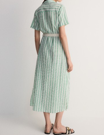 Rochie medie Reserved, alb/verde