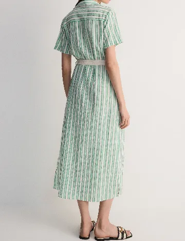 Rochie medie Reserved, alb/verde