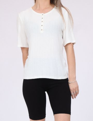Tricou Pieces, alb