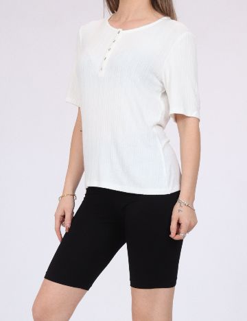 Tricou Pieces, alb