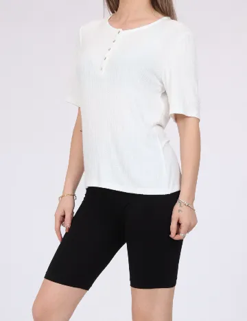 Tricou Pieces, alb