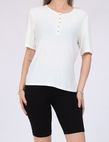 Tricou Pieces, alb