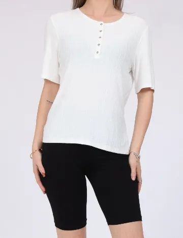 Tricou Pieces, alb