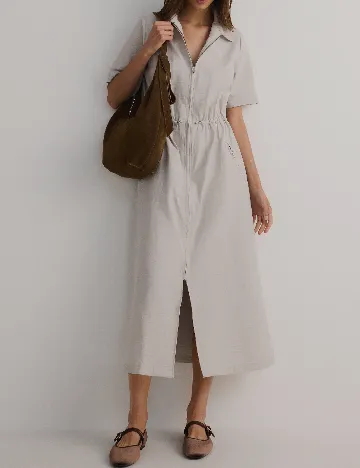 Rochie medie Reserved, gri deschis