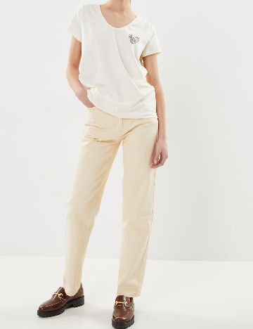 Tricou Pieces, alb
