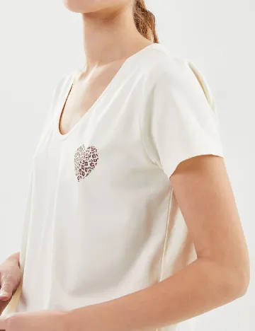 Tricou Pieces, alb