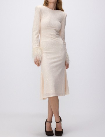 Rochie medie Reserved, crem