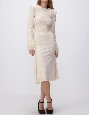 Rochie medie Reserved, crem