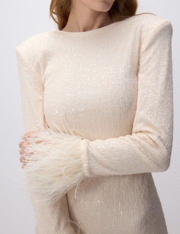 Rochie medie Reserved, crem