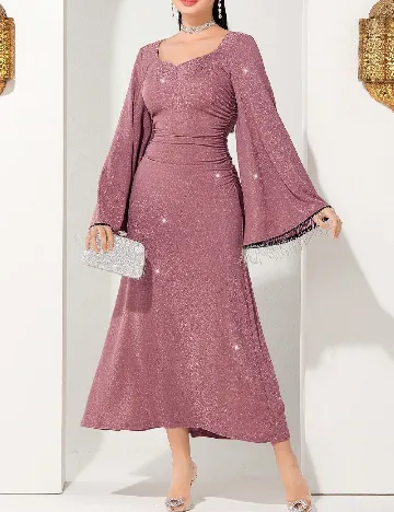 Rochie medie SHEIN, roz pudra