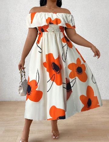 Rochie medie SHEIN CURVE, floral print