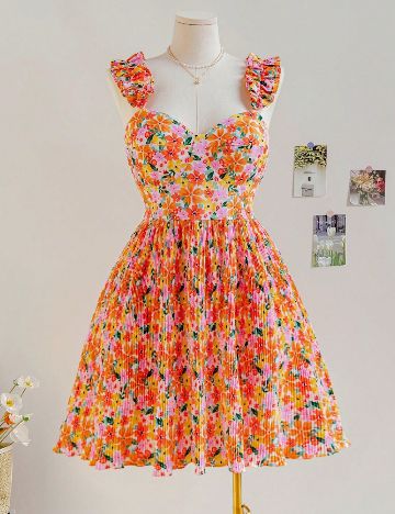 Rochie scurta SHEIN CURVE, floral print