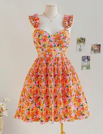 Rochie scurta SHEIN CURVE, floral print