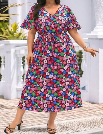 Rochie medie SHEIN CURVE, floral print