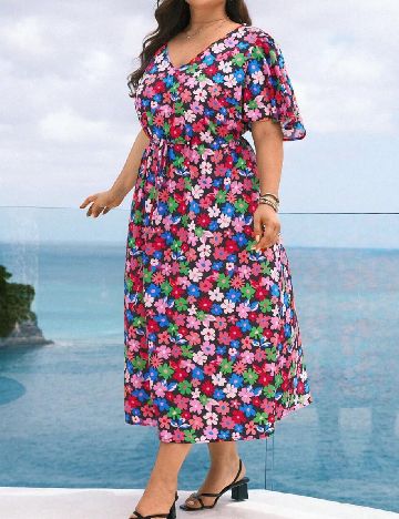 Rochie medie SHEIN CURVE, floral print