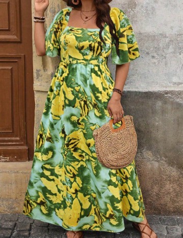 Rochie lunga SHEIN CURVE, verde