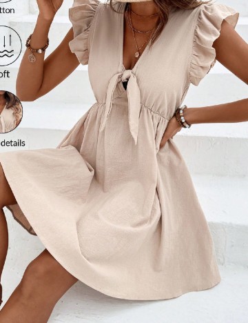 Rochie scurta SHEIN, crem