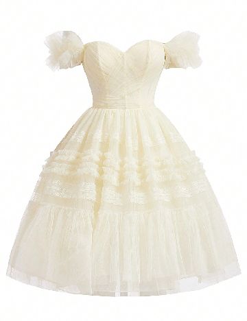Rochie scurta SHEIN, crem