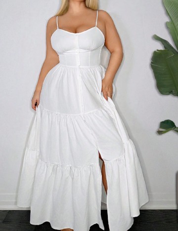 Rochie lunga SHEIN CURVE, alb