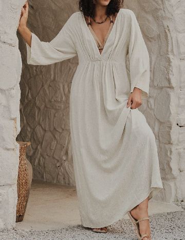 Rochie lunga SHEIN, crem