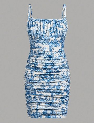 Rochie scurta Shein Kids, alb/albastru