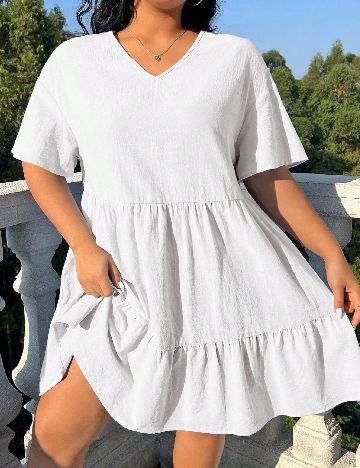 Rochie scurta SHEIN CURVE, alb