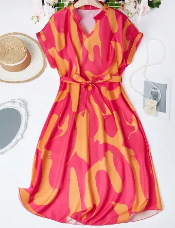 Rochie medie SHEIN, roz/portocaliu