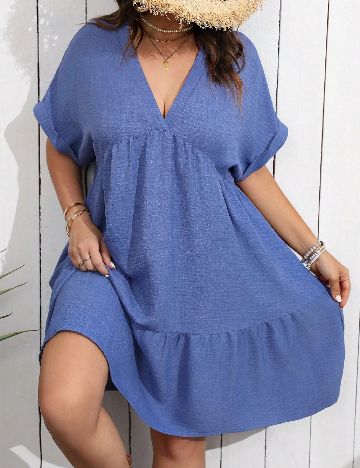 Rochie scurta SHEIN CURVE, albastru