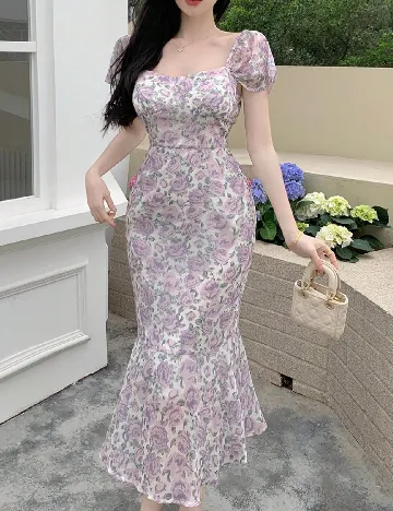 Rochie medie Dazy, floral print