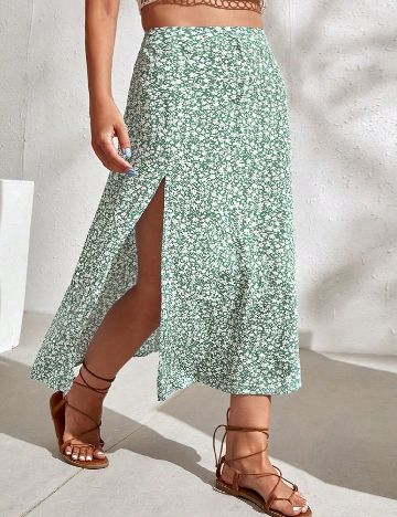 Fusta SHEIN CURVE, verde
