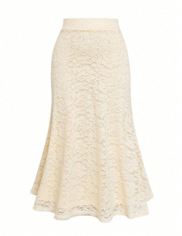 Fusta SHEIN CURVE, crem