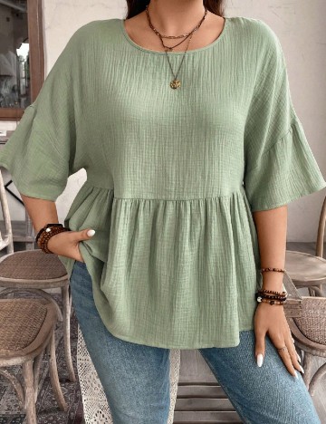 Bluza SHEIN CURVE, verde