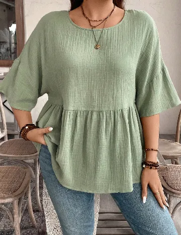 Bluza SHEIN CURVE, verde