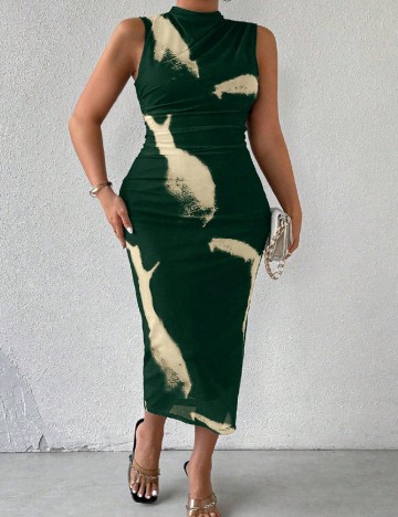 Rochie medie SHEIN CURVE, verde