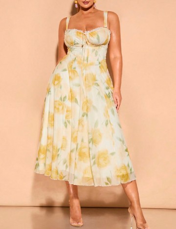 Rochie medie SHEIN CURVE, floral print