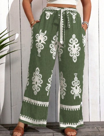 Pantaloni SHEIN CURVE, verde