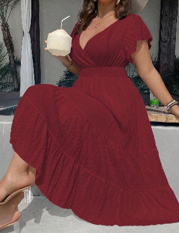 Rochie medie SHEIN CURVE, rosu