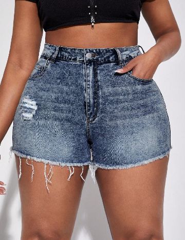 Pantaloni scurti SHEIN CURVE, albastru