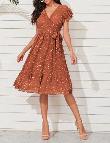 Rochie scurta SHEIN, caramiziu
