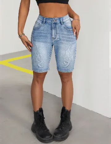 Pantaloni scurti SHEIN, albastru