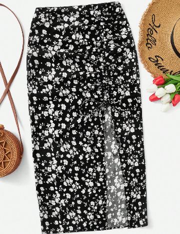 Fusta SHEIN CURVE, negru