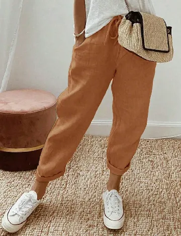 Pantaloni SHEIN CURVE, maro