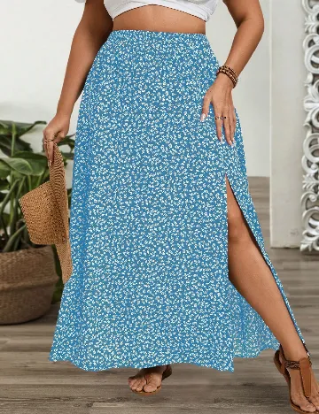 Fusta SHEIN CURVE, bleu