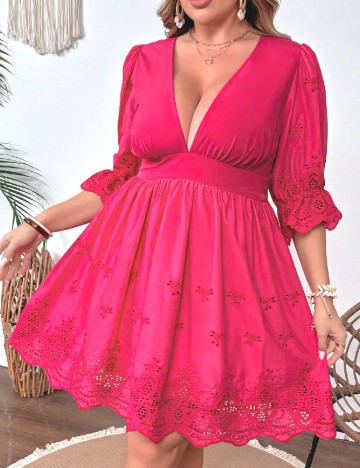 Rochie scurta SHEIN CURVE, roz