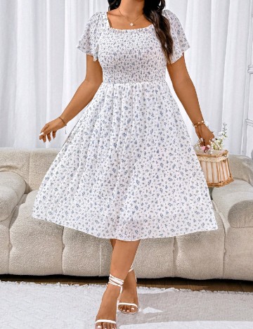 Rochie medie SHEIN CURVE, alb