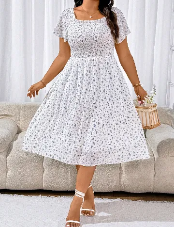 Rochie medie SHEIN CURVE, alb