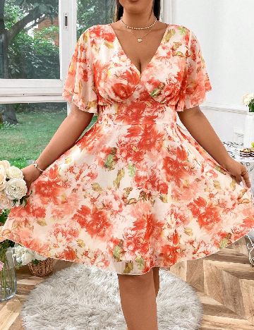 Rochie medie SHEIN CURVE, floral print