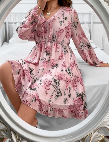 Rochie scurta SHEIN CURVE, roz