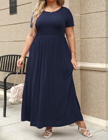 Rochie lunga SHEIN CURVE, bleumarin