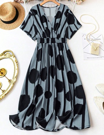 Rochie medie SHEIN CURVE, albastru